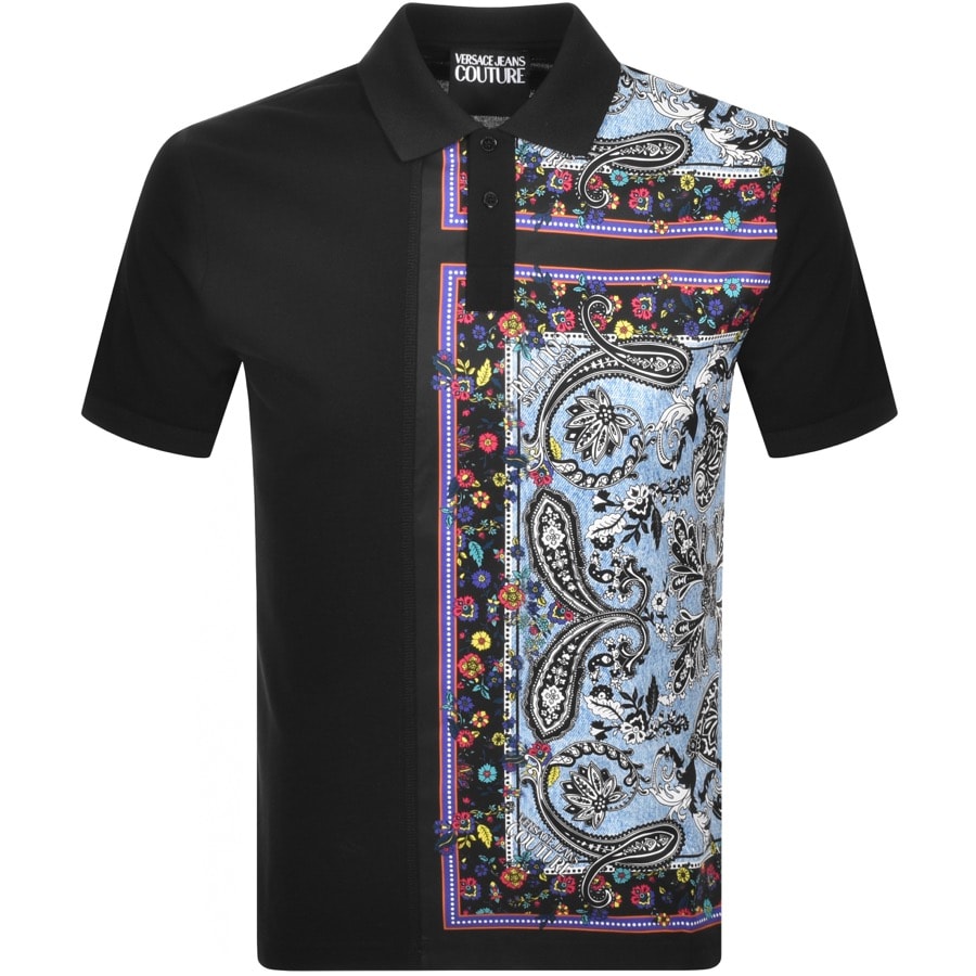 Alternative Image for ProductVersace Jeans Couture Contrast Polo T Shirt Black1